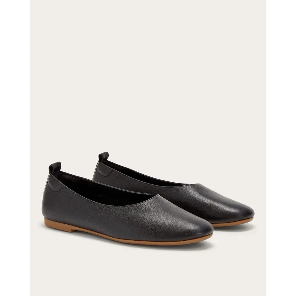 EVERLANE The Day Glove Flats Size 10 in Black Leather Shoes Vented Arch Support
